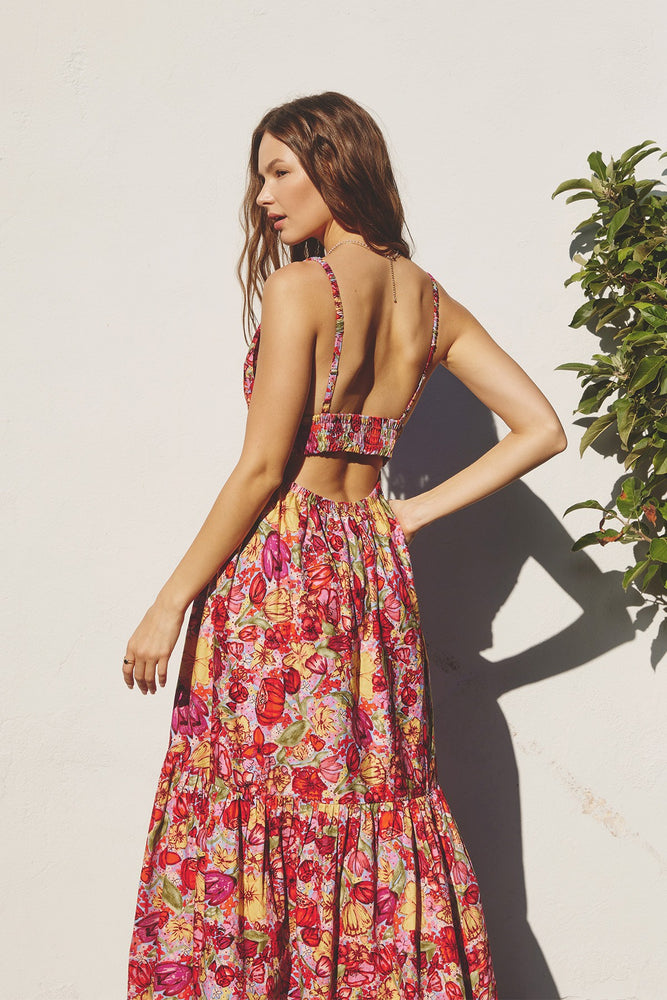 Tank Maxi Dress Red Floral