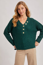 Thermal Henely Sweater Top