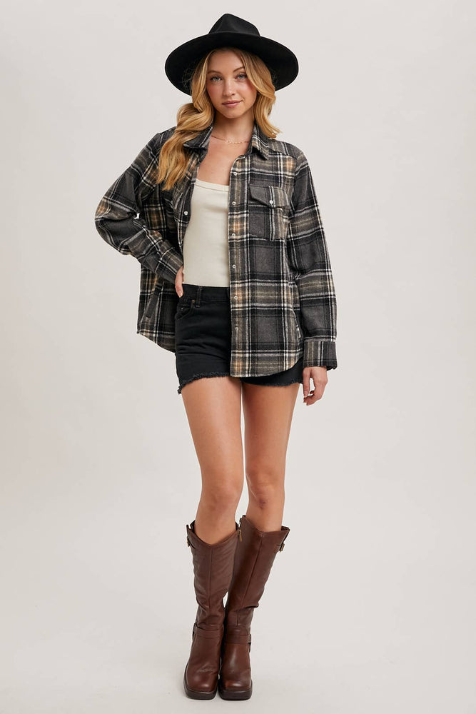Button Down Plaid Shacket