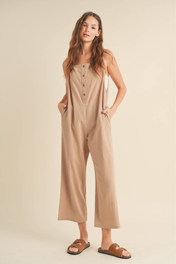 Cotton Square Neck Overalls