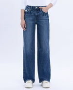 90s Super High Rise Dark Wash Wide Leg Jeans