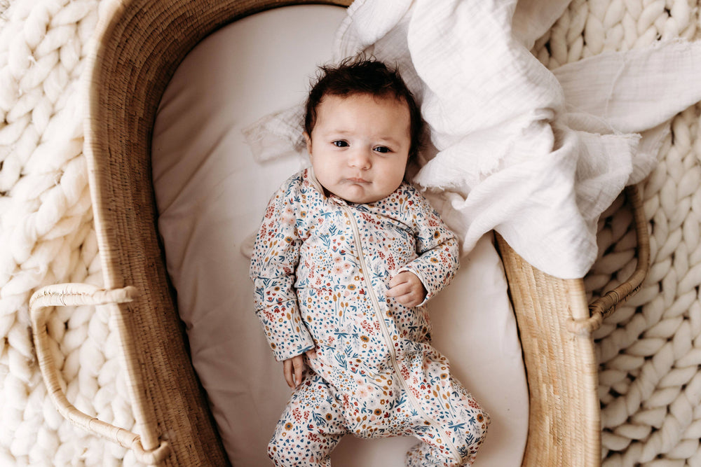 PNW Baby Footed Zip Romper- Mountain Meadow