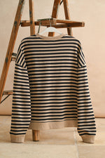 Striped Knit Long Sleeve Pullover