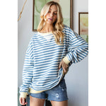 Oversized Striped Top Blue