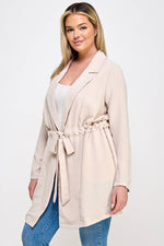 Plus Size Trench Jacket W/Tie