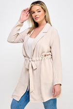 Plus Size Trench Jacket W/Tie