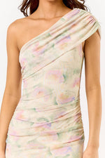 Mesh One Shoulder Maxi Dress