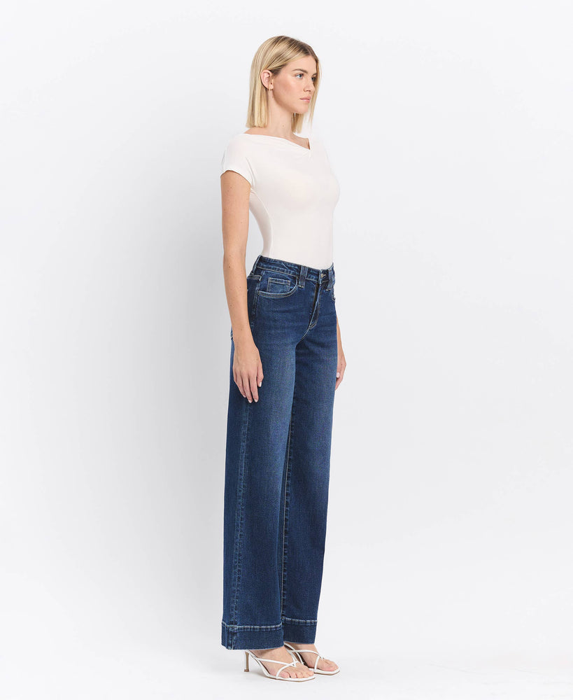 High Rise Wide Leg Trouser Style Jeans