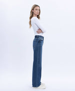 90s Super High Rise Dark Wash Wide Leg Jeans