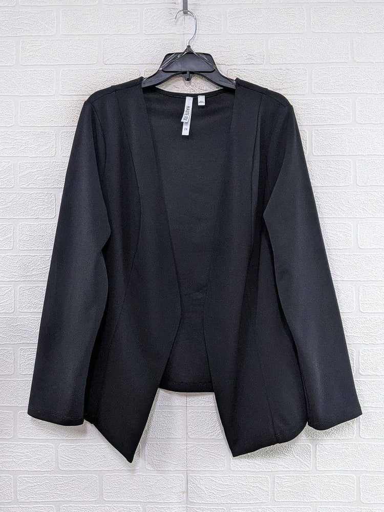 Plus Size Pointed Hem Blazer Black