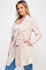 Plus Size Trench Jacket W/Tie