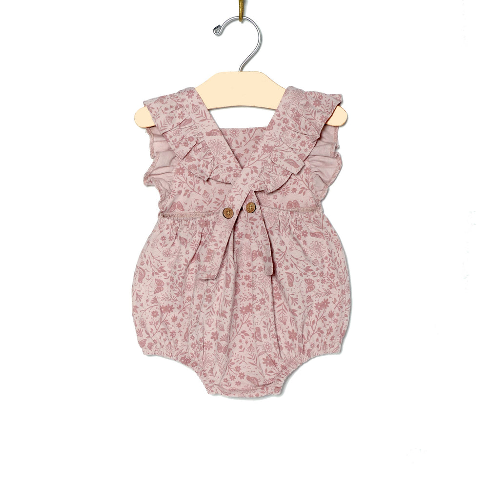 Overall Flutter Romper Birds and Butterflies