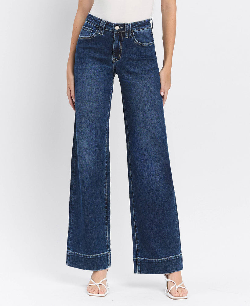 High Rise Wide Leg Trouser Style Jeans
