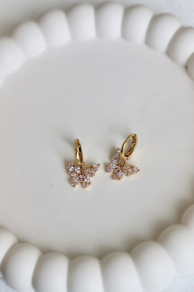 Cz Butterfly Huggies
