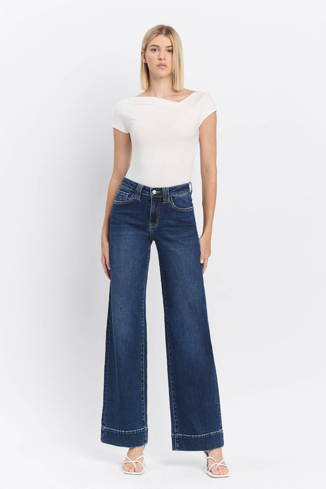 High Rise Wide Leg Trouser Style Jeans