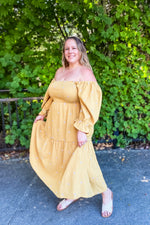 Amber Puff Sleeve Maxi Dress Mustard