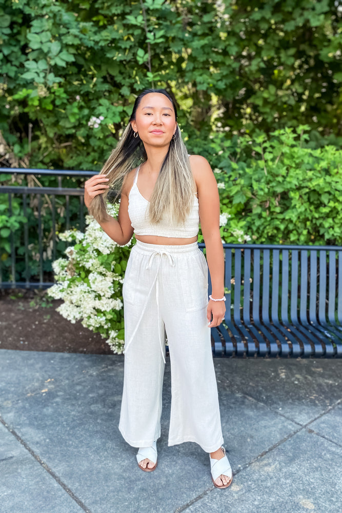 Angela Smocked Crop Top and Pant Set - Lilac&Lemon