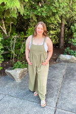Plus Camila Olive Overalls - Lilac&Lemon