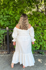 Rosie Smocked Midi Linen Dress - Lilac&Lemon