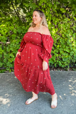 Amber Puff Sleeve Maxi Dress Brick