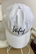 Women’s Embroidered Bachelorette Party Dad Hat -Wifey Script - Lilac&Lemon