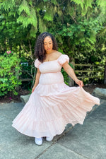 Savannah Pink Gingham Midi Dress