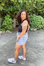Jayla Drawstring Denim Shorts - Lilac&Lemon