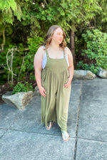 Plus Camila Olive Overalls - Lilac&Lemon