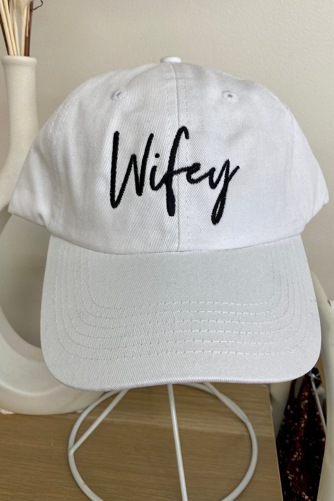 Women’s Embroidered Bachelorette Party Dad Hat -Wifey Script