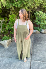 Plus Camila Olive Overalls