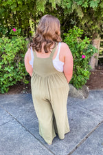 Plus Camila Olive Overalls - Lilac&Lemon