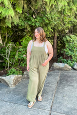 Plus Camila Olive Overalls - Lilac&Lemon