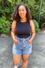 Jayla Drawstring Denim Shorts