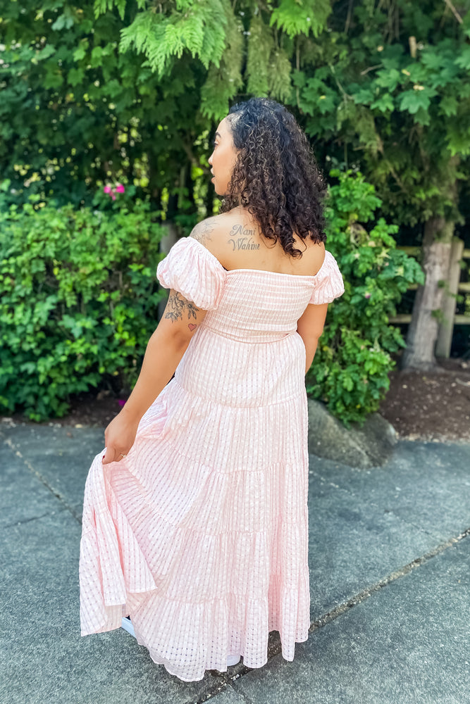 Savannah Pink Gingham Midi Dress - Lilac&Lemon