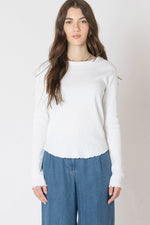 Long Sleeve Thermal Tee White