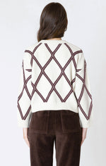 Diamond Check Sweater Cream/Cocoa