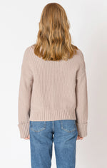 Cuffed Sleeve Textured Cardigan Warm Taupe