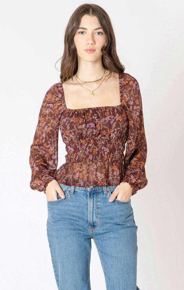 Square Neck Blouse Wildflower Print