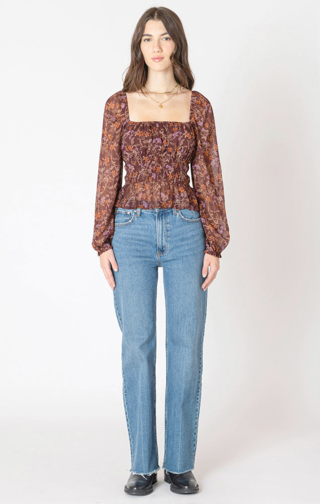 Square Neck Blouse Wildflower Print