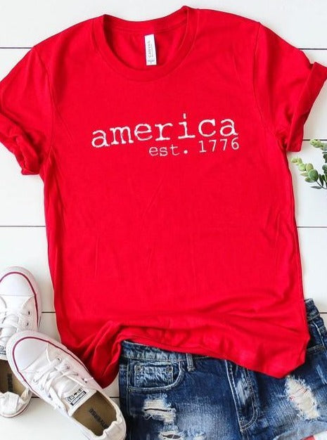 Red America Graphic Tee