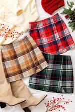 Taupe Plaid Mini Skirt - Lilac&Lemon