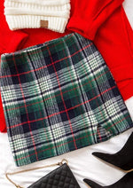 Green Plaid Mini Skirt