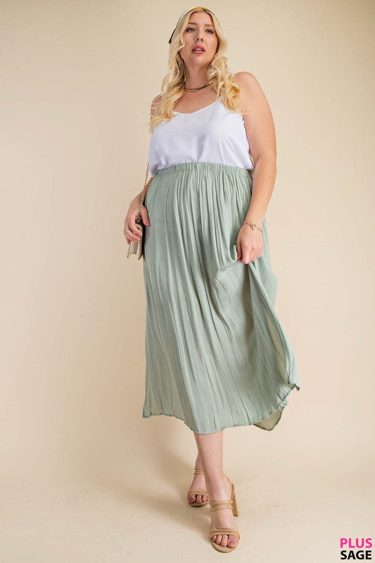Rose A-Line Skirt Sage - Lilac&Lemon