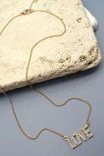 Love Rhinestone Necklace - Lilac&Lemon
