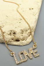 Love Rhinestone Necklace - Lilac&Lemon