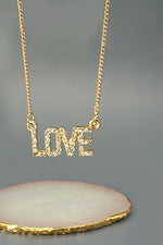 Love Rhinestone Necklace - Lilac&Lemon