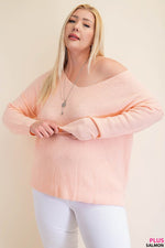 Plus Aubrey Sweater Salmon - Lilac&Lemon