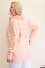 Plus Aubrey Sweater Salmon - Lilac&Lemon