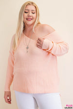 Plus Aubrey Sweater Salmon - Lilac&Lemon