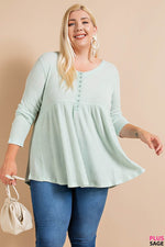 Plus Michelle Waffle Knit Top